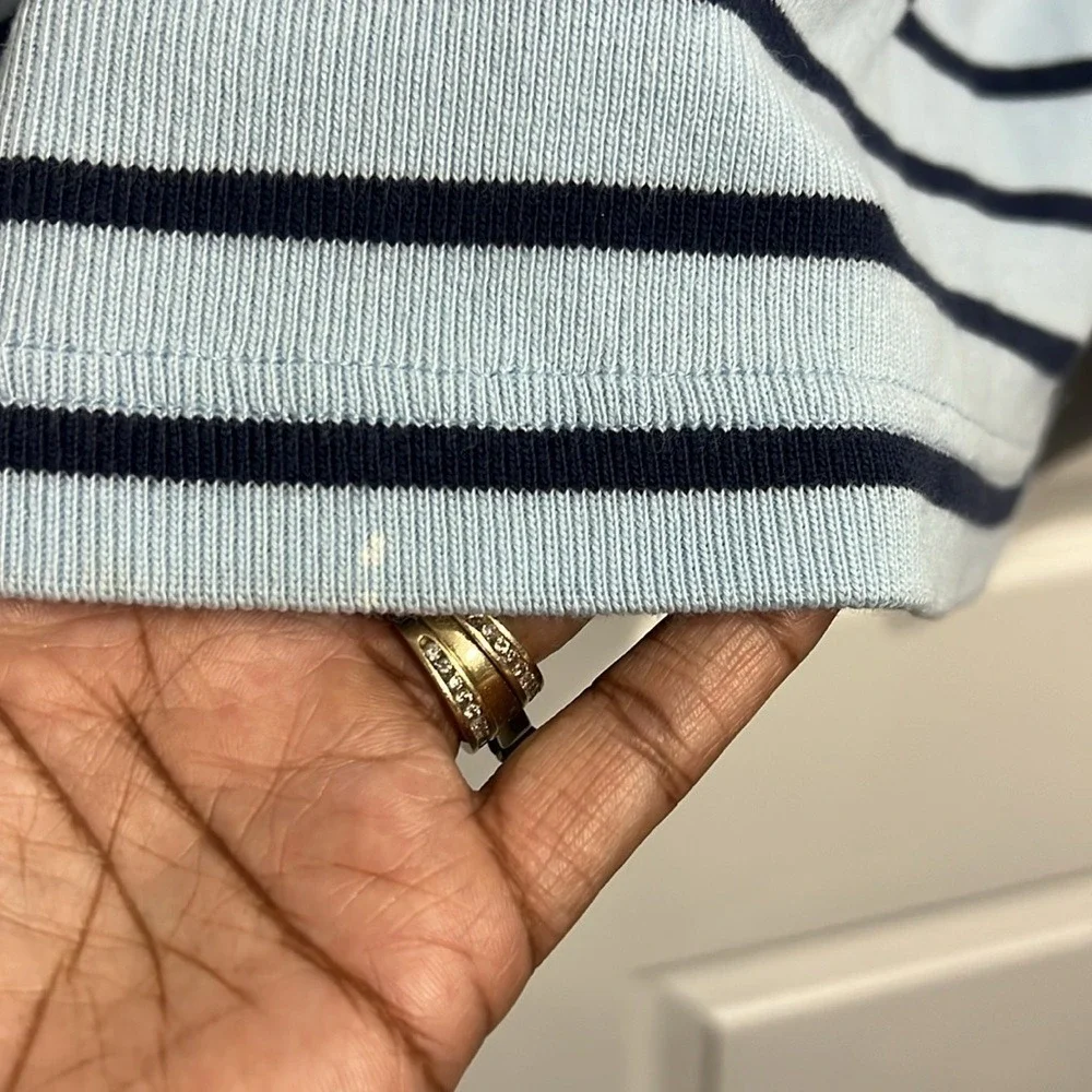 Eddie Bauer Women's Blue striped top - Size Medium